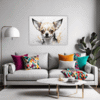 Chihuahua Abstract Artwork Living Room Demo