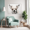 Chihuahua Abstract Artwork Living Room Demo