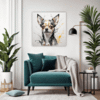 Chihuahua Abstract Artwork Living Room Demo