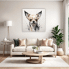Chihuahua Abstract Artwork Living Room Demo