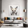 Chihuahua Abstract Artwork Living Room Demo