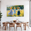 Children Playing on Meadow Dining Room Demo