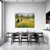 Children Playing on Meadow Dining Room Demo