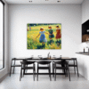 Children Playing on Meadow Dining Room Demo