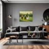 Children Playing on Meadow Living Room Demo