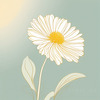 Minimalist Line Art of Chrysanthemum's Layered Petal Heart