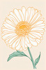 Minimalist Line Art of Chrysanthemum's Layered Petal Heart