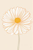 Minimalist Line Art of Chrysanthemum's Layered Petal Heart