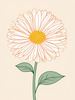 Minimalist Line Art of Chrysanthemum's Layered Petal Heart