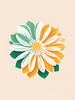 Minimalist Line Art of Chrysanthemum's Layered Petal Heart