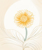Minimalist Line Art of Chrysanthemum's Layered Petal Heart