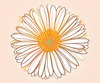 Minimalist Line Art of Chrysanthemum's Layered Petal Heart
