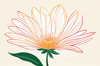 Minimalist Line Art of Chrysanthemum's Layered Petal Heart