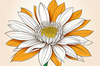 Minimalist Line Art of Chrysanthemum's Layered Petal Heart