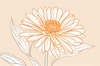 Minimalist Line Art of Chrysanthemum's Layered Petal Heart
