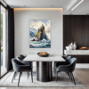 Coastal Mountains Seagulls Dining Room Demo