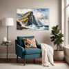 Coastal Mountains Seagulls Living Room Demo