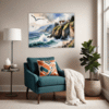 Coastal Mountains Seagulls Living Room Demo