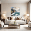 Coastal Mountains Seagulls Living Room Demo
