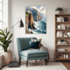 Coastal Mountains Seagulls Living Room Demo