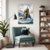 Coastal Mountains Seagulls Living Room Demo