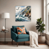 Coastal Mountains Seagulls Living Room Demo