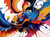 Abstract Art Print of Color Exploration in Color Field Style