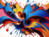 Abstract Art Print of Color Exploration in Color Field Style