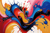 Abstract Art Print of Color Exploration in Color Field Style