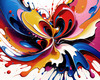 Abstract Art Print of Color Exploration in Color Field Style