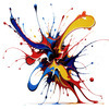 Abstract Art Print of Color Exploration in Color Field Style