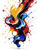 Abstract Art Print of Color Exploration in Color Field Style