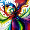 Luminous Color Exploration in Color Field Abstract Art Print