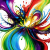 Luminous Color Exploration in Color Field Abstract Art Print
