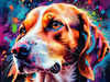 Expressive Beagle Art depicting its colorful sense of smell