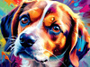 Expressive Beagle Art depicting its colorful sense of smell