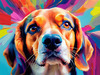 Expressive Beagle Art depicting its colorful sense of smell