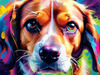 Expressive Beagle Art depicting its colorful sense of smell