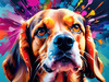 Expressive Beagle Art depicting its colorful sense of smell
