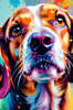 Expressive Beagle Art depicting its colorful sense of smell