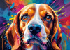 Expressive Beagle Art depicting its colorful sense of smell