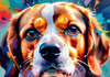 Expressive Beagle Art depicting its colorful sense of smell
