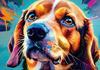 Expressive Beagle Art depicting its colorful sense of smell