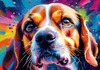Expressive Beagle Art depicting its colorful sense of smell