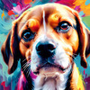 Expressive Beagle Art depicting its colorful sense of smell
