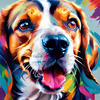 Expressive Beagle Art depicting its colorful sense of smell