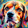 Expressive Beagle Art depicting its colorful sense of smell