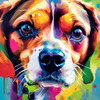 Expressive Beagle Art depicting its colorful sense of smell
