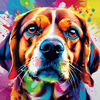 Expressive Beagle Art depicting its colorful sense of smell