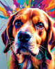 Expressive Beagle Art depicting its colorful sense of smell